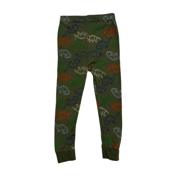 Boy's Dinosaur Snug Fit Pajamas 3T Long Sleeve Green and Cream - Picture 5 of 6
